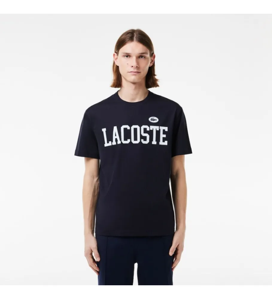 Camiseta con estampado a contraste marino