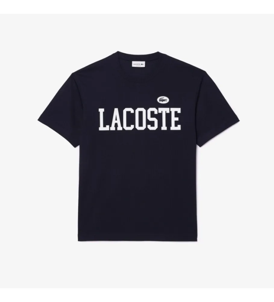 Camiseta con estampado a contraste marino