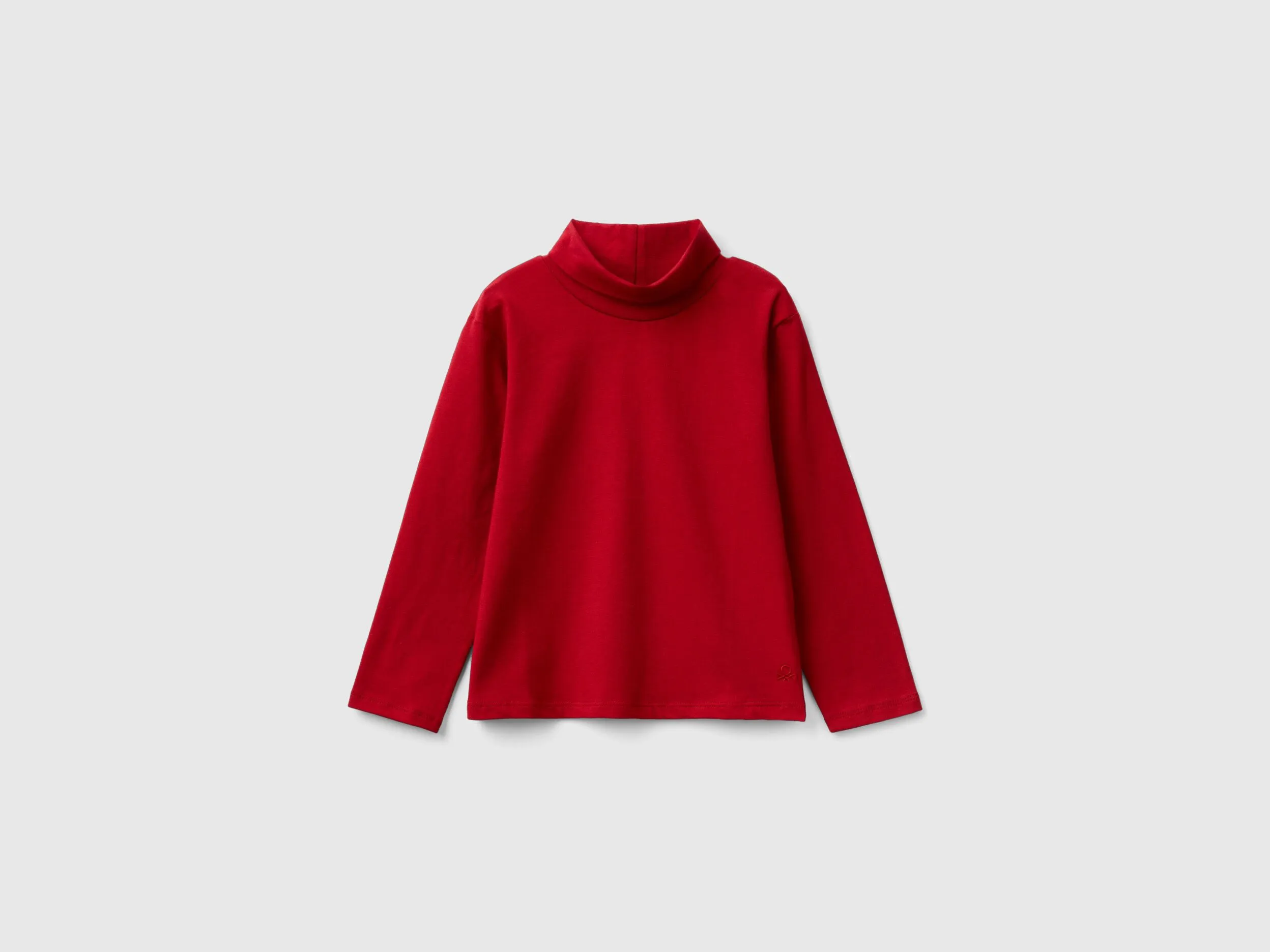 Camiseta de cuello alto de algodón elástico
