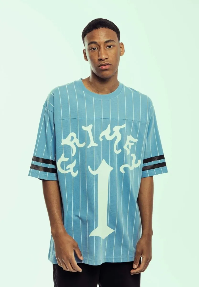 CAMISETA DE FOOTBALL GRIMEY CAUSING PANIC HEAVYWEIGHT  BLUE | SS24