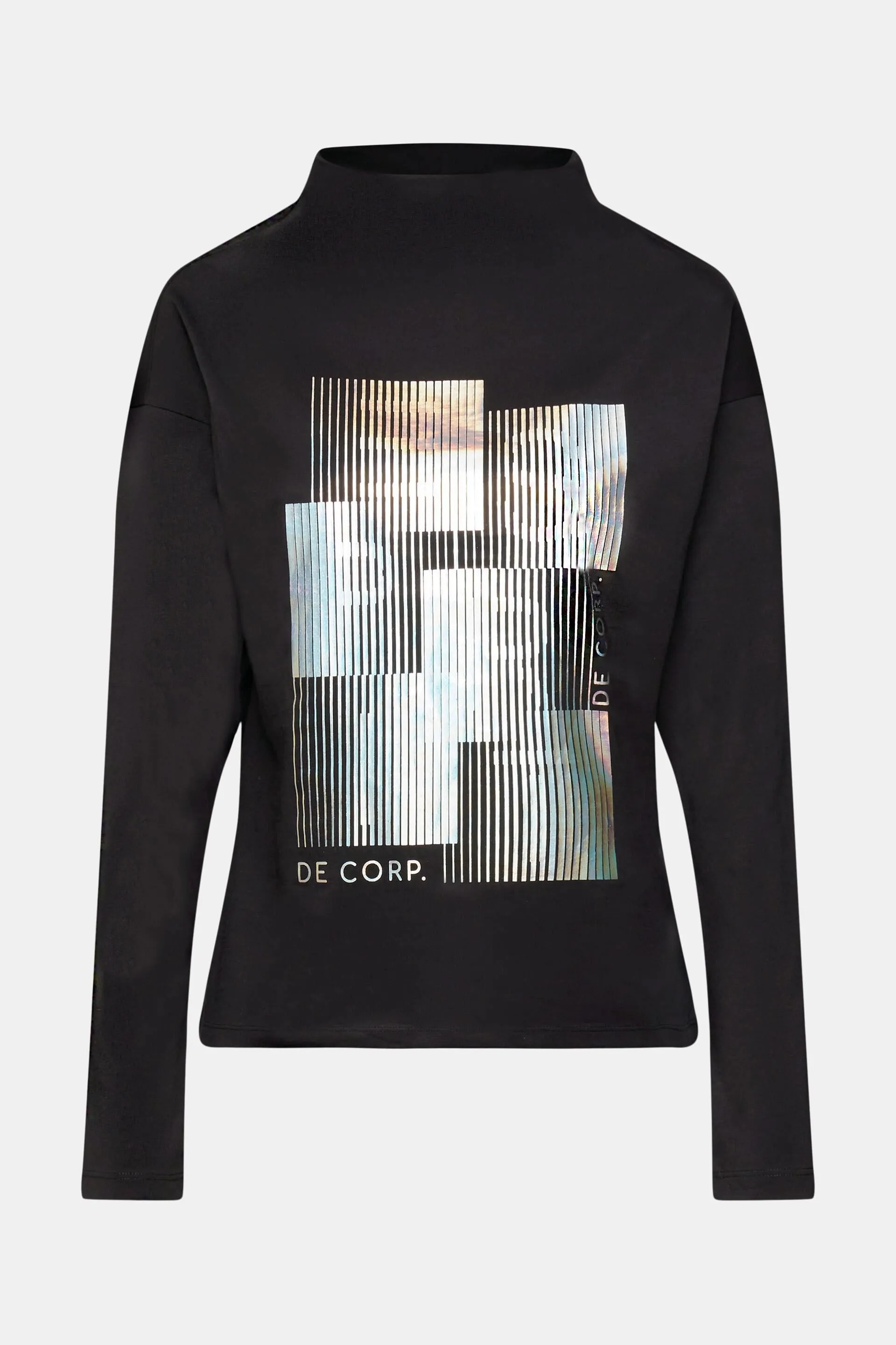 Camiseta de manga larga con estampado metalizado