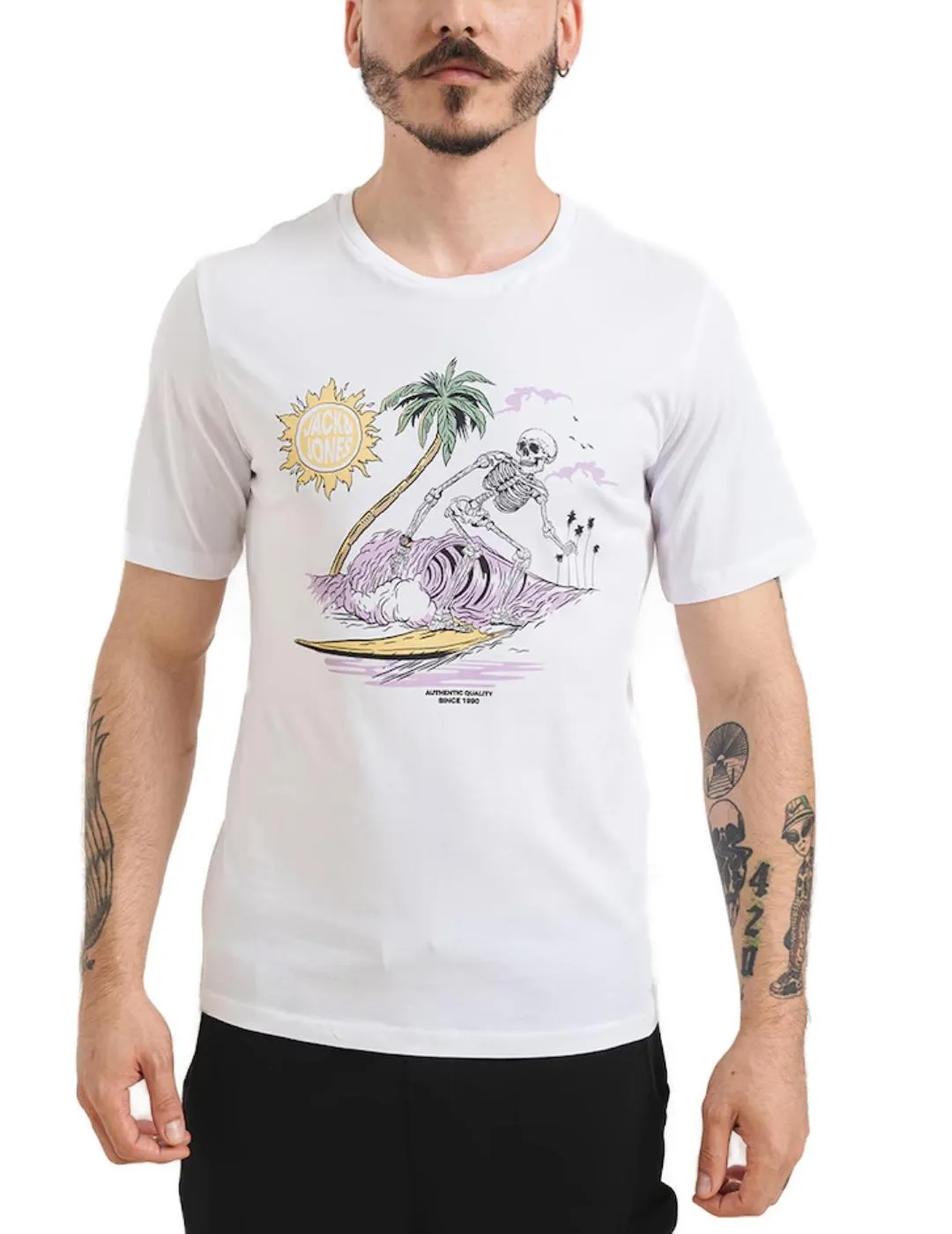 Camiseta Jack&Jones Zion blanco manga corta para hombre