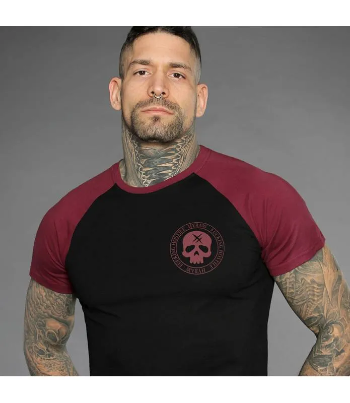 CAMISETA MANGA CORTA HOMBRE DEAD GEISHA NEGRA Y ROJA HYRAW SP24M10