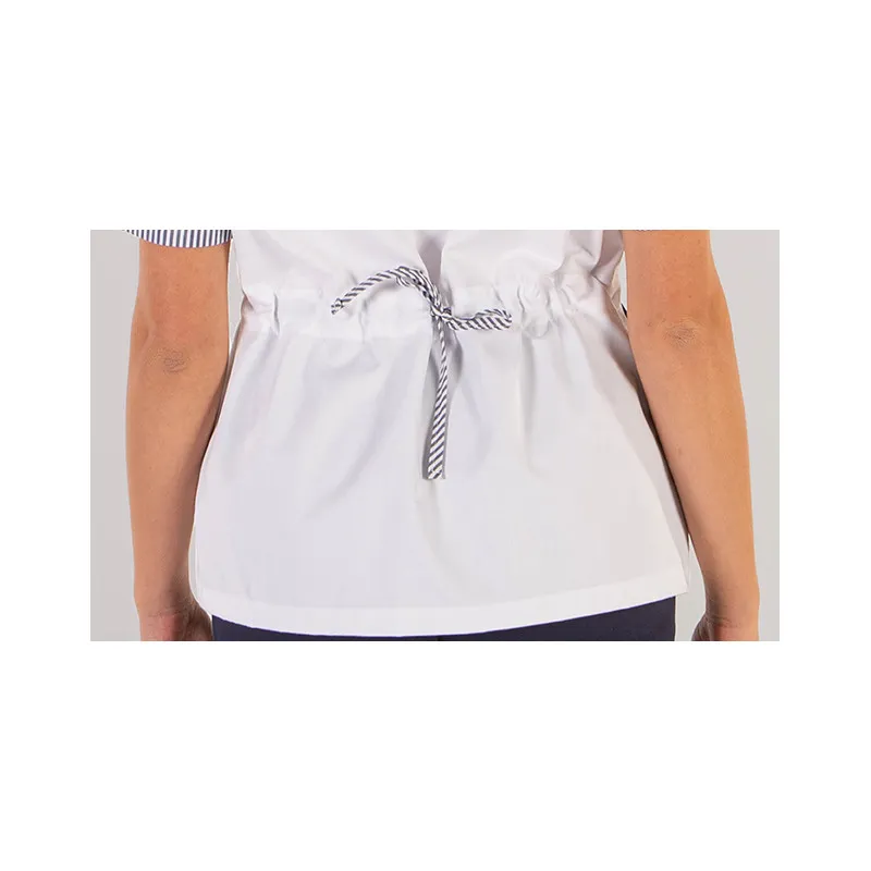 CAMISOLA LIMPIEZA BLANCA CON DETALLE CELESTE NOEMí  GARY'S