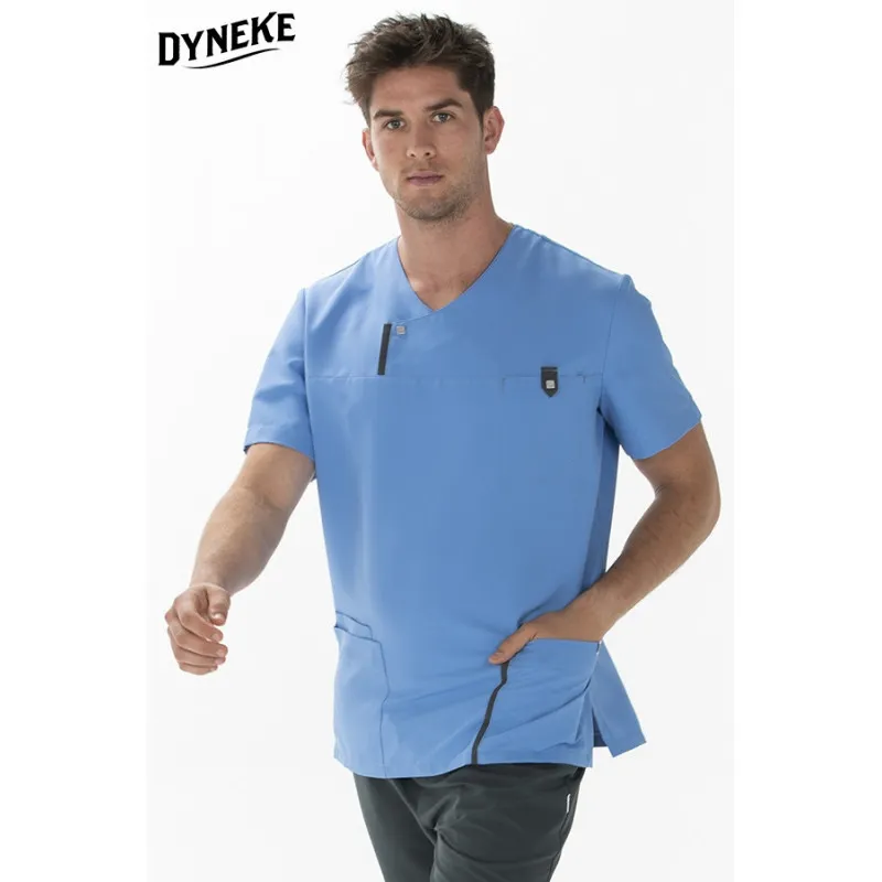 CAMISOLA PARA HOMBRE DE MICROFIBRA AZUL CON DETALLE GRIS  DYNEKE