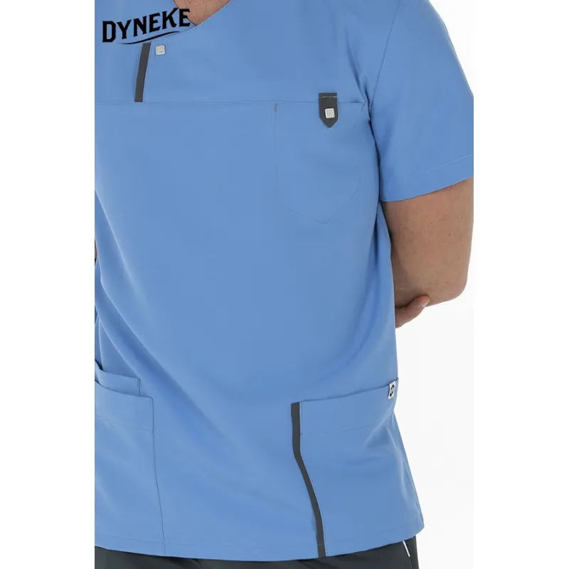 CAMISOLA PARA HOMBRE DE MICROFIBRA AZUL CON DETALLE GRIS  DYNEKE