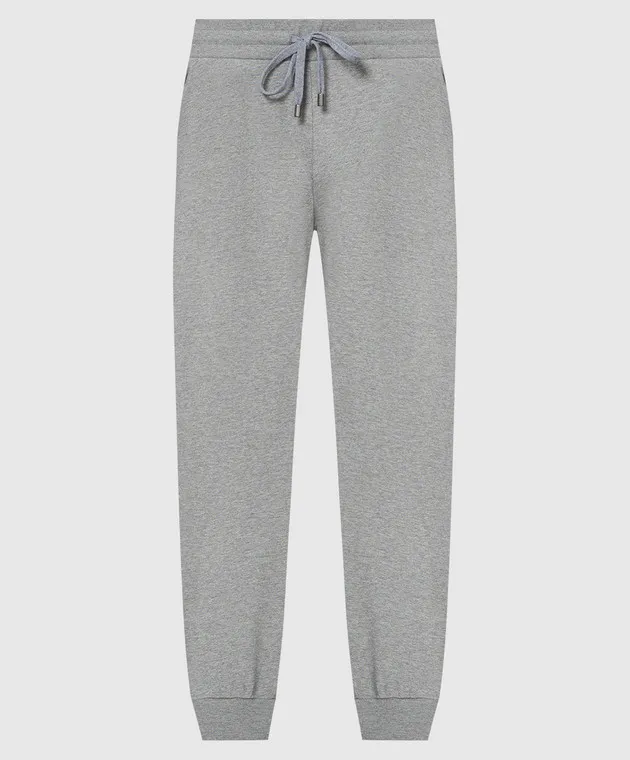 Canali Gray joggers with embroidery