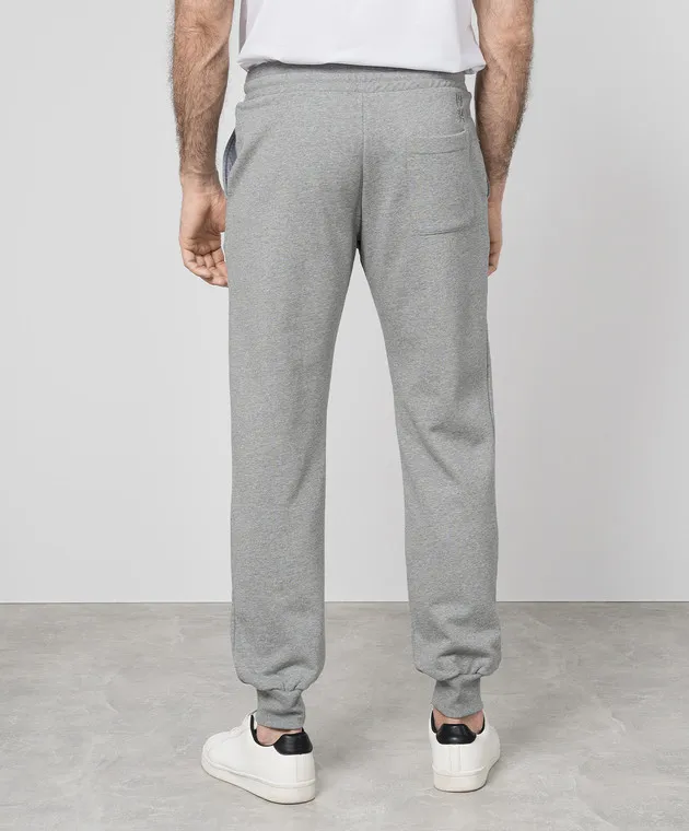 Canali Gray joggers with embroidery