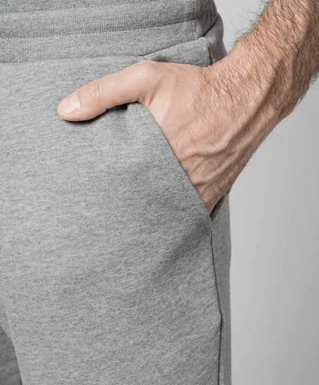 Canali Gray joggers with embroidery