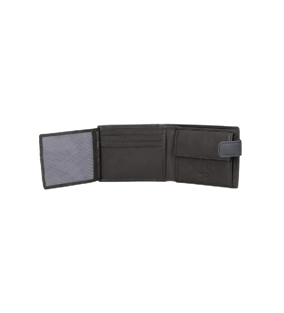 Cartera horizontal Division con cierre de click marino