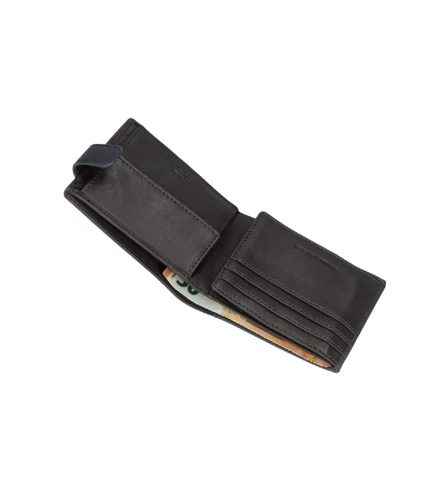 Cartera horizontal Division con cierre de click marino