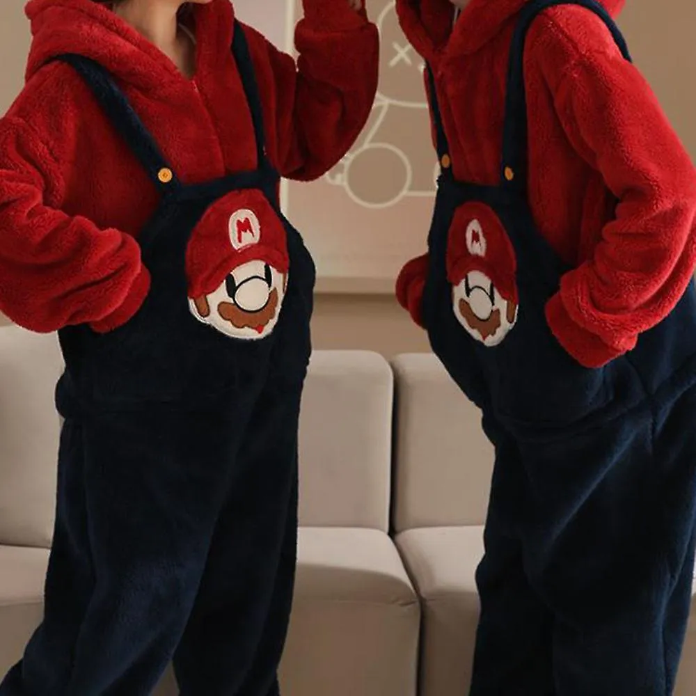 Cartoon Patterns Flannel Hoodie Cute Cartoon Design Pullover Top For Shopping