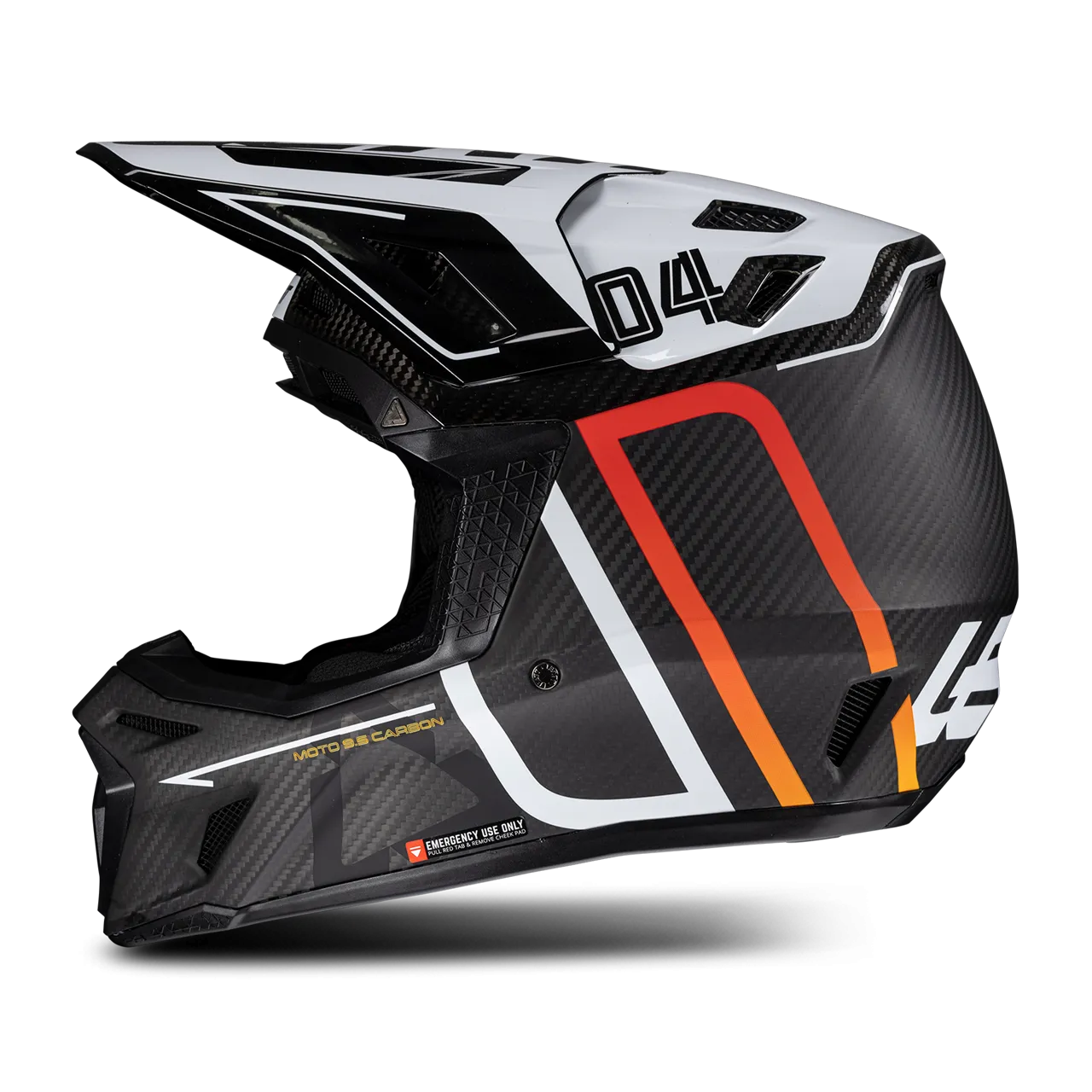 CASCO DE CROSS LEATT MOTO 9.5 CON GAFAS CARBONOBLANCO 