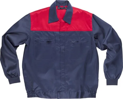 Cazadora Canesú combinado cremalleras de nylon Marino / Rojo