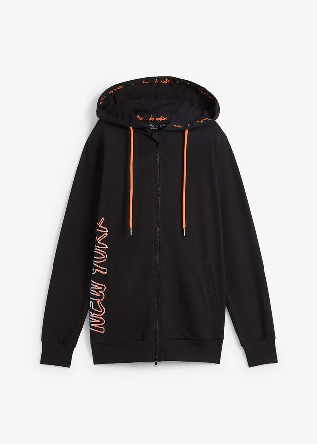 Chaqueta de chándal con capucha Negro estampado