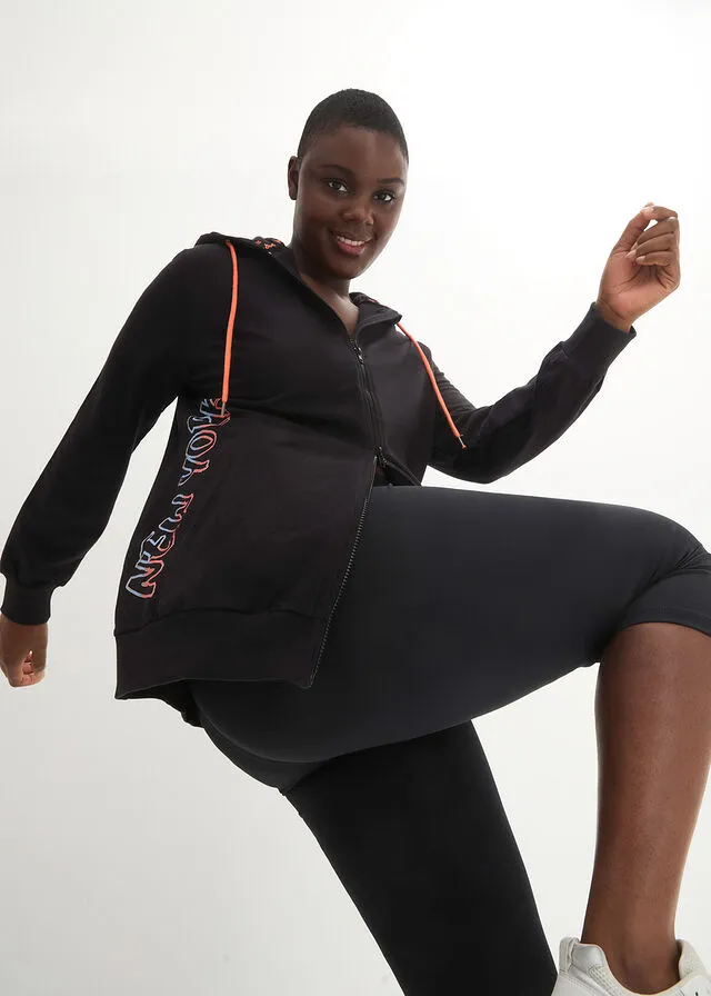 Chaqueta de chándal con capucha Negro estampado