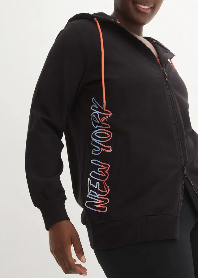 Chaqueta de chándal con capucha Negro estampado