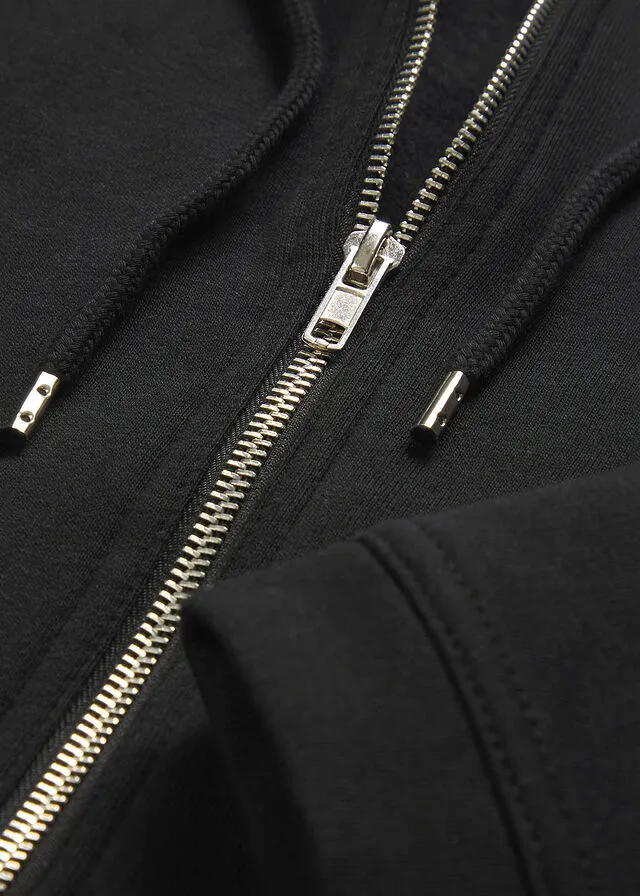 Chaqueta de chándal larga con bolsillos con cremallera Negro
