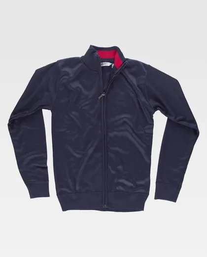 Chaqueta de punto fino con cierre de cremallera Marino