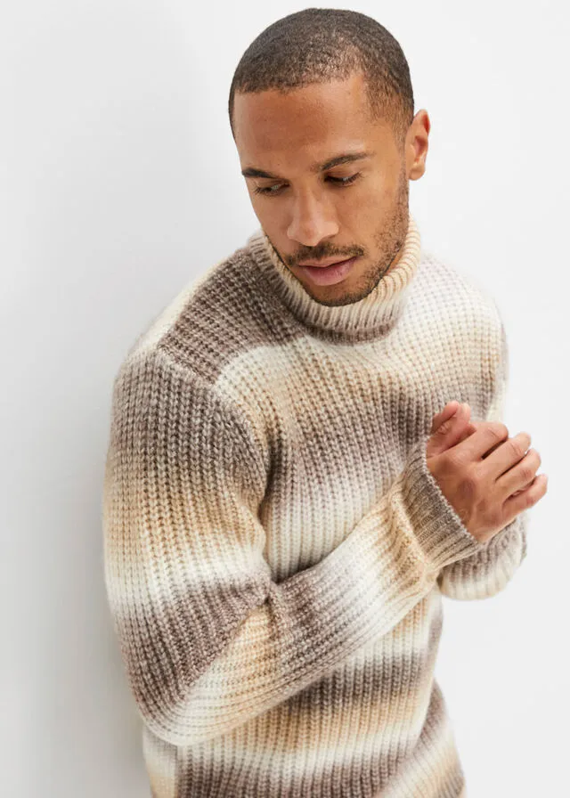 CHAQUETA DE PUNTO MARRóN TIERRABLANCO LANACAFé CON HIELO JASPEADO
