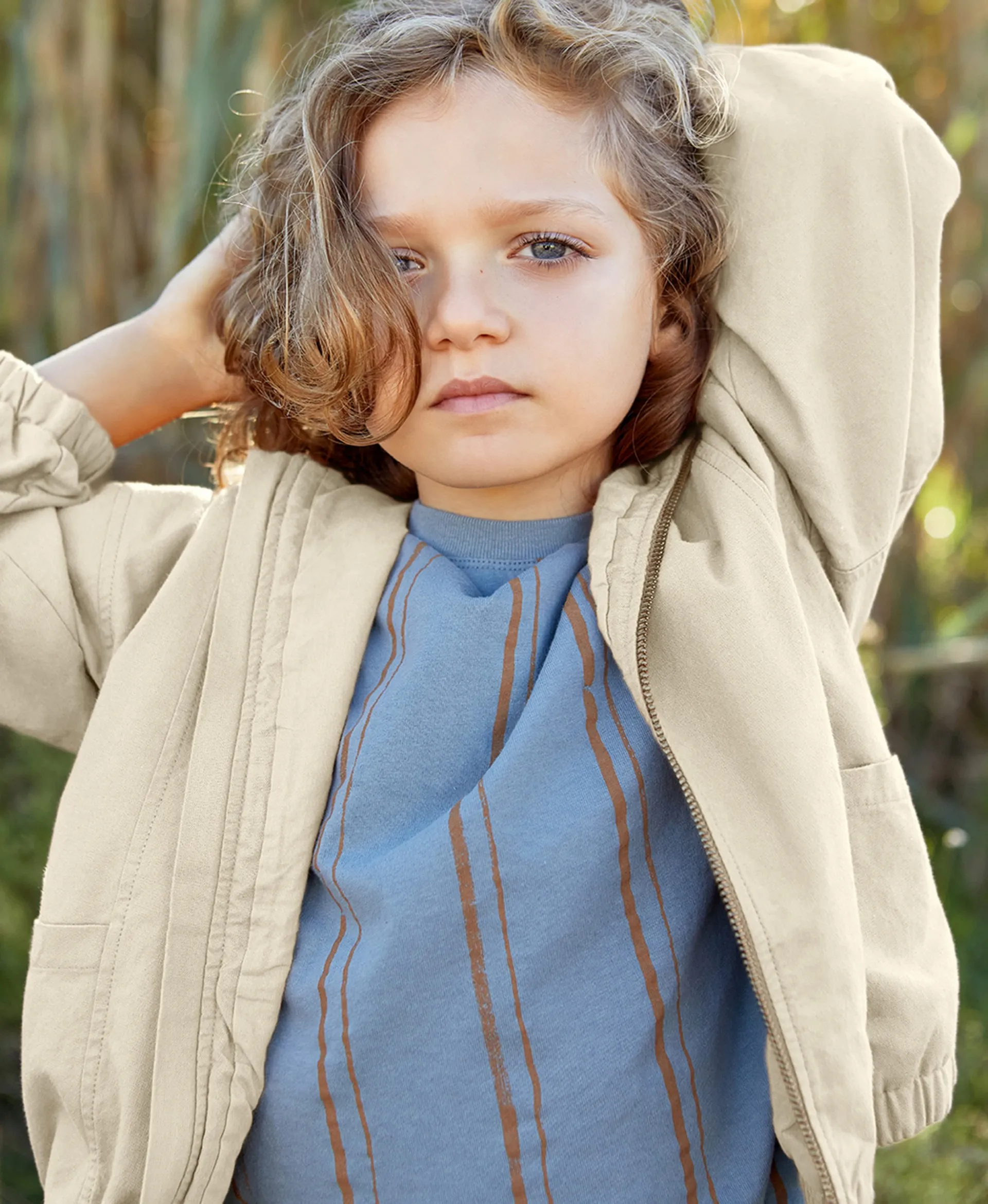 Chaqueta de sarga con cierre y capucha | Organic Care