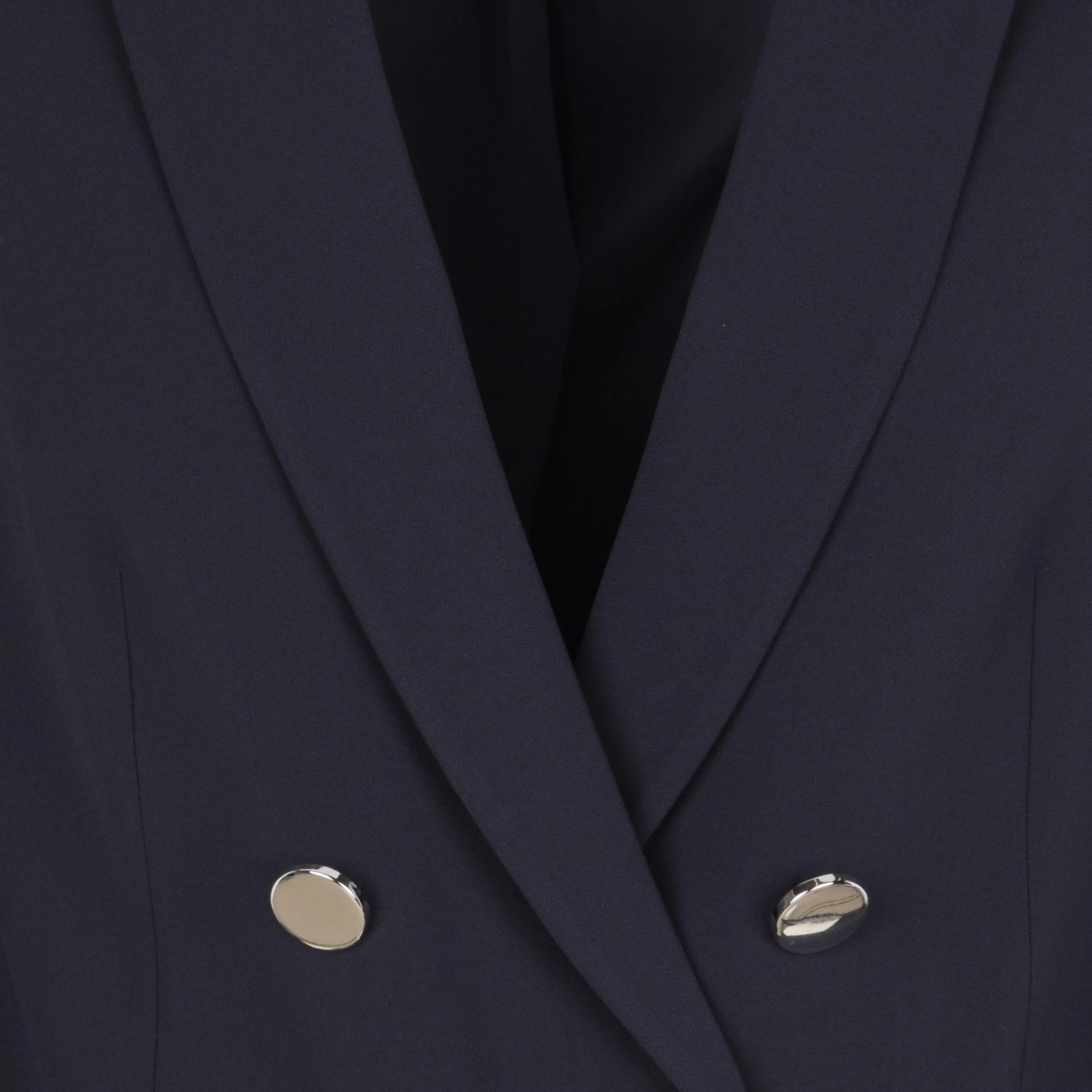 Chaqueta largo medio con cuello sastre en azul