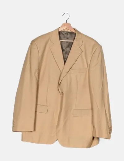 CHARLES DASTIER Conjunto blazer y pantalón beige básico