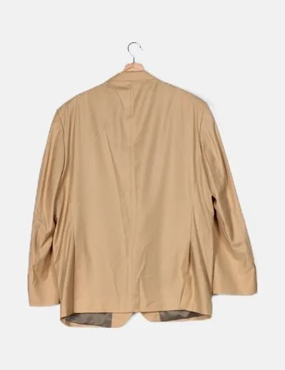 CHARLES DASTIER Conjunto blazer y pantalón beige básico