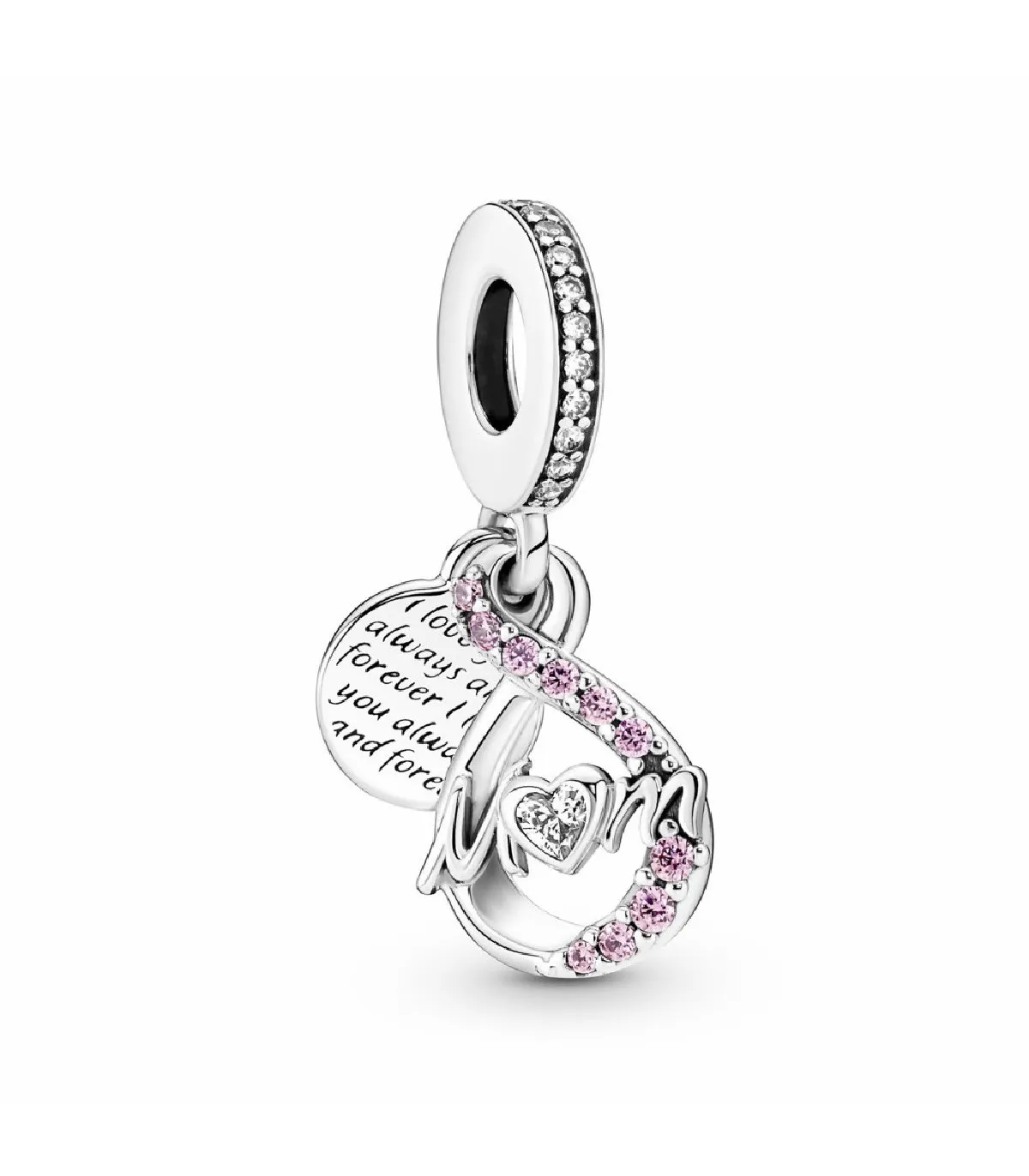 CHARM COLGANTE PANDORA DOBLE MAMá INFINITO PAVé  791468C01