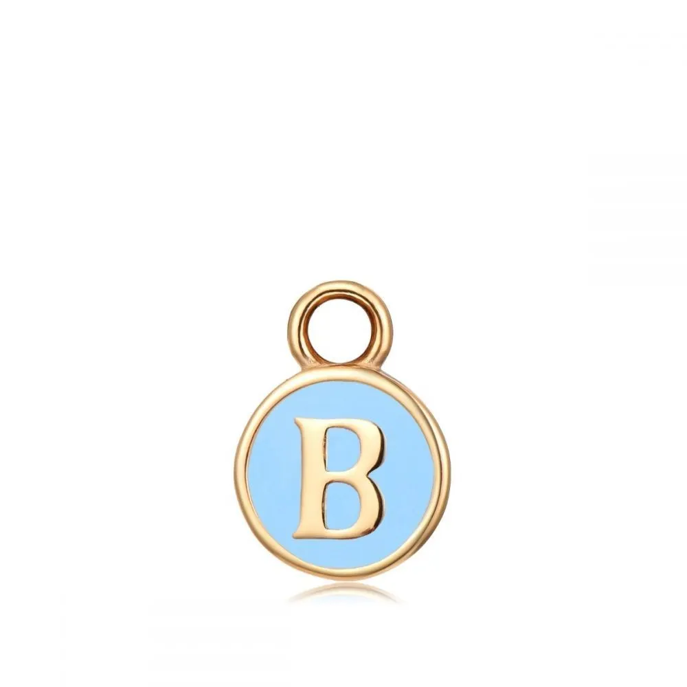 Charm Letra Turquesa Oro