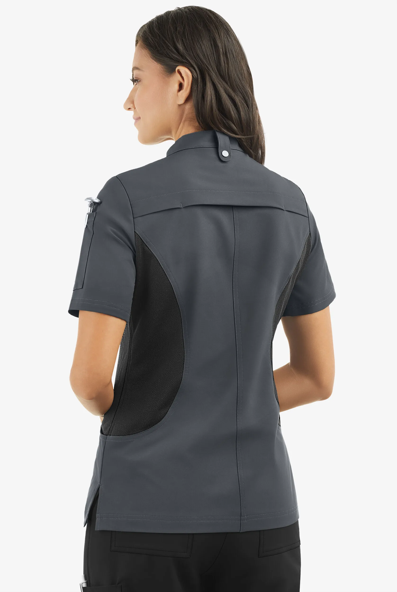 CHEF PERFORMANCE WOMEN'S SHORT SLEEVE WITH MESH PANELS STRETCH CHEF COAT