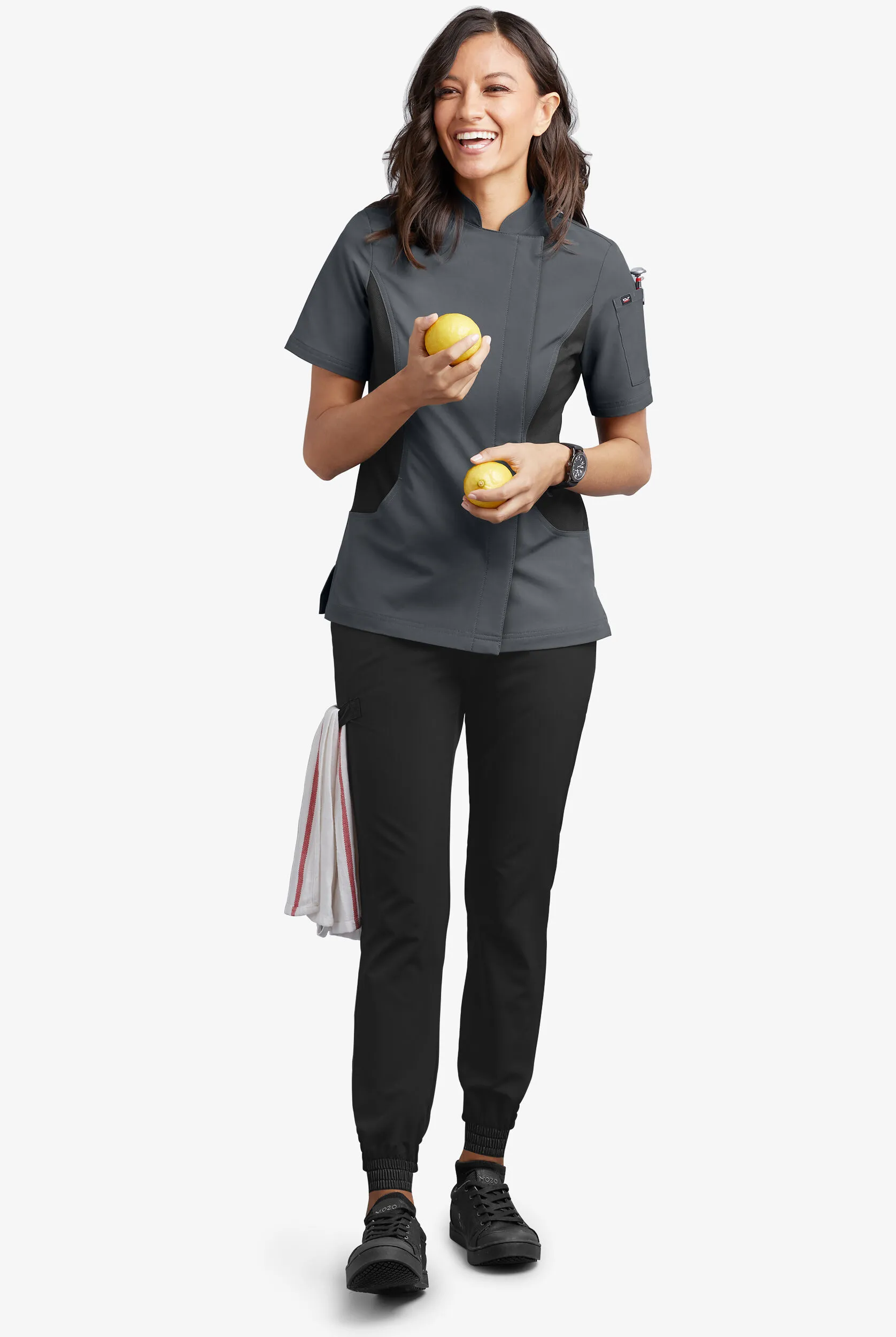 CHEF PERFORMANCE WOMEN'S SHORT SLEEVE WITH MESH PANELS STRETCH CHEF COAT