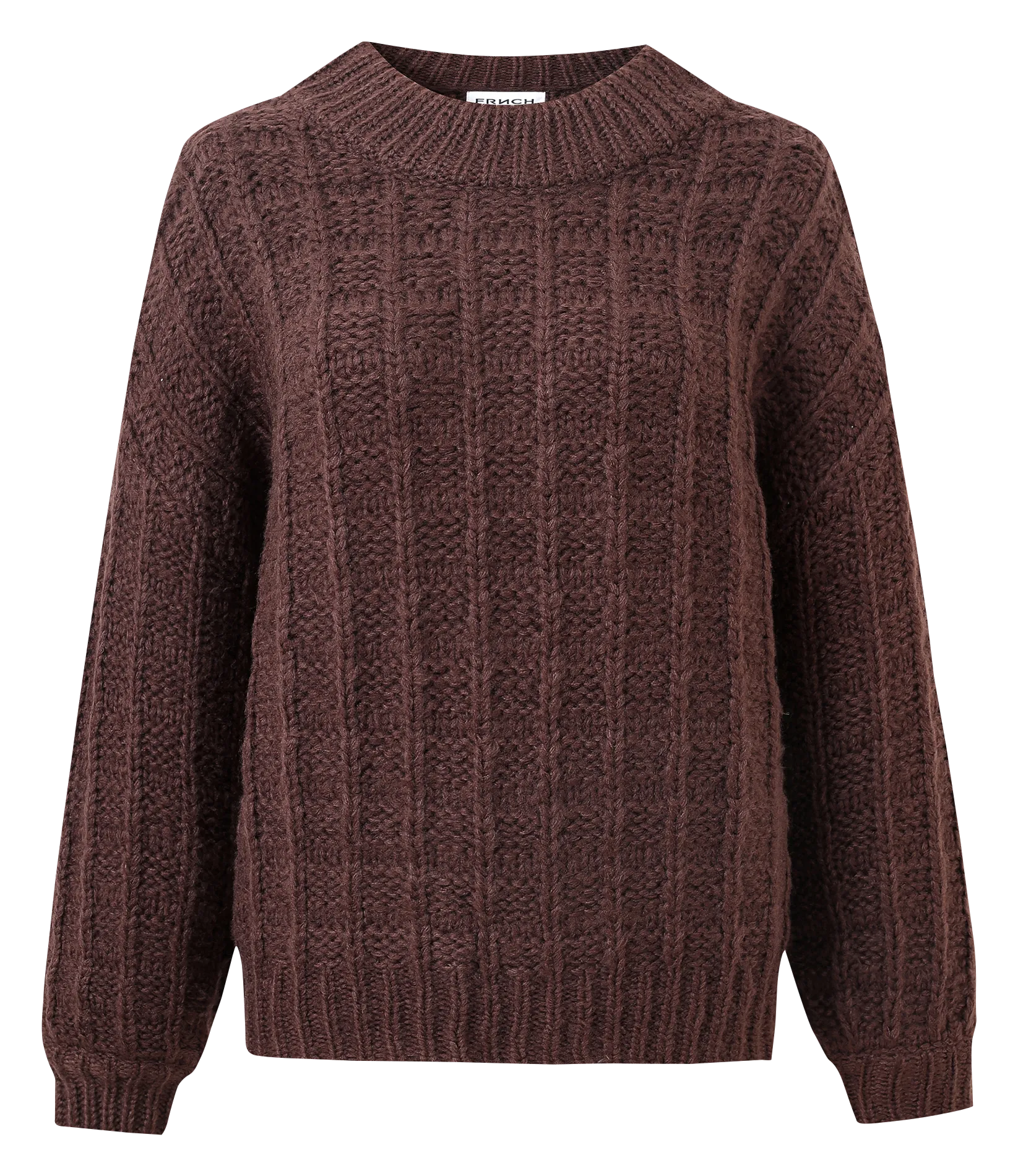 CHJARA  JERSEY DE PUNTO RECTO A CUADROS EN MARRON