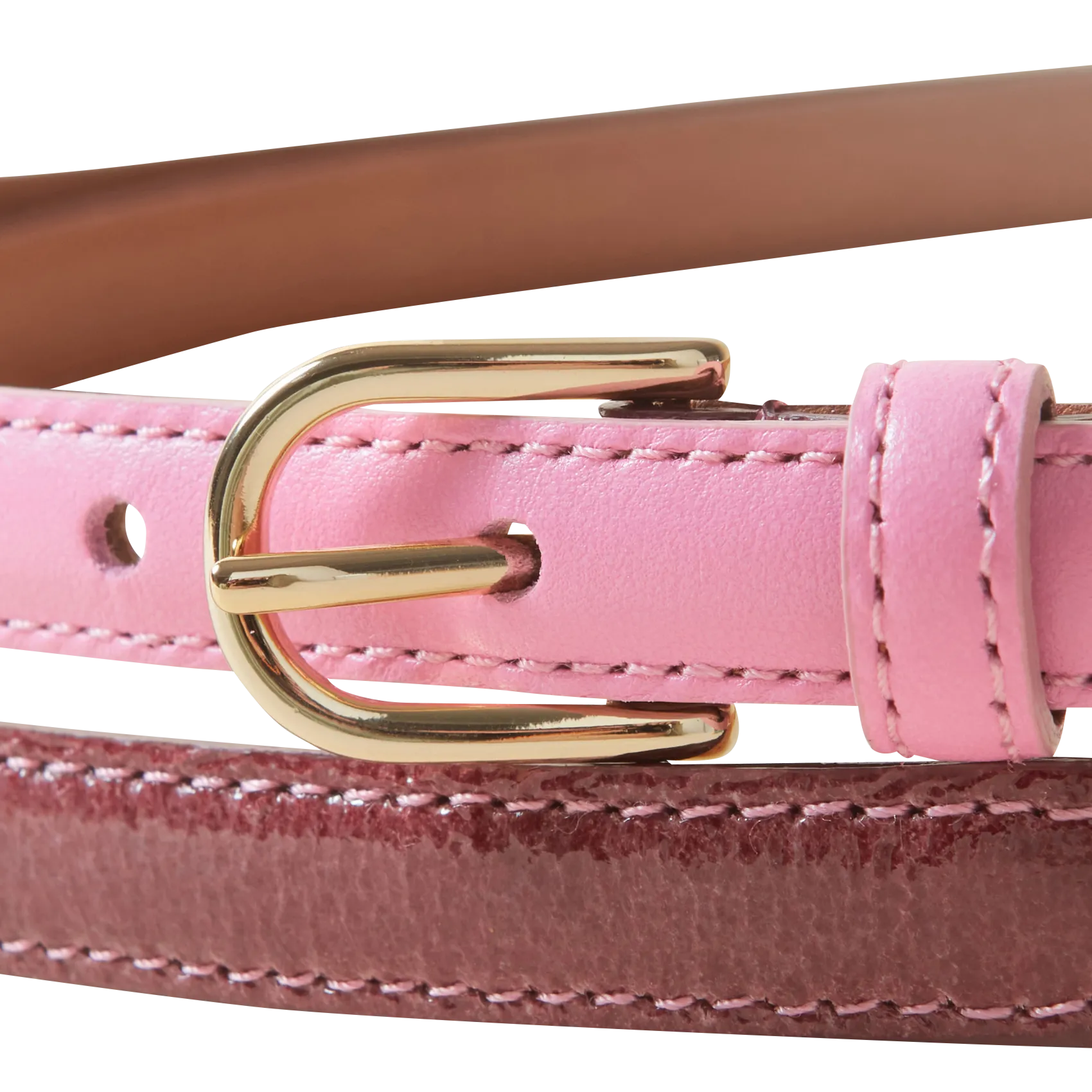 CLAUDIE PIERLOT Cinturón de cuero fino Daughter en rosa