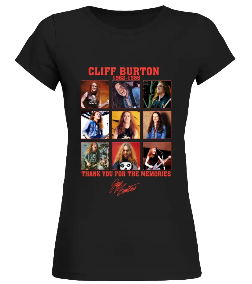 CLIFF BURTON 19621986 CAMISETA CUELLO REDONDO MUJER