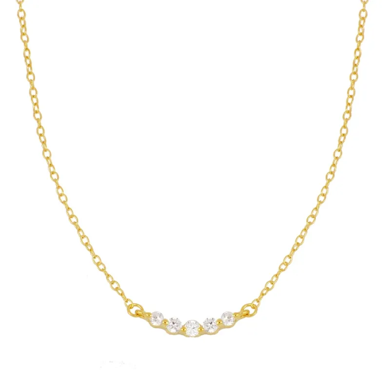 Collar en plata 5 Circonitas Gold