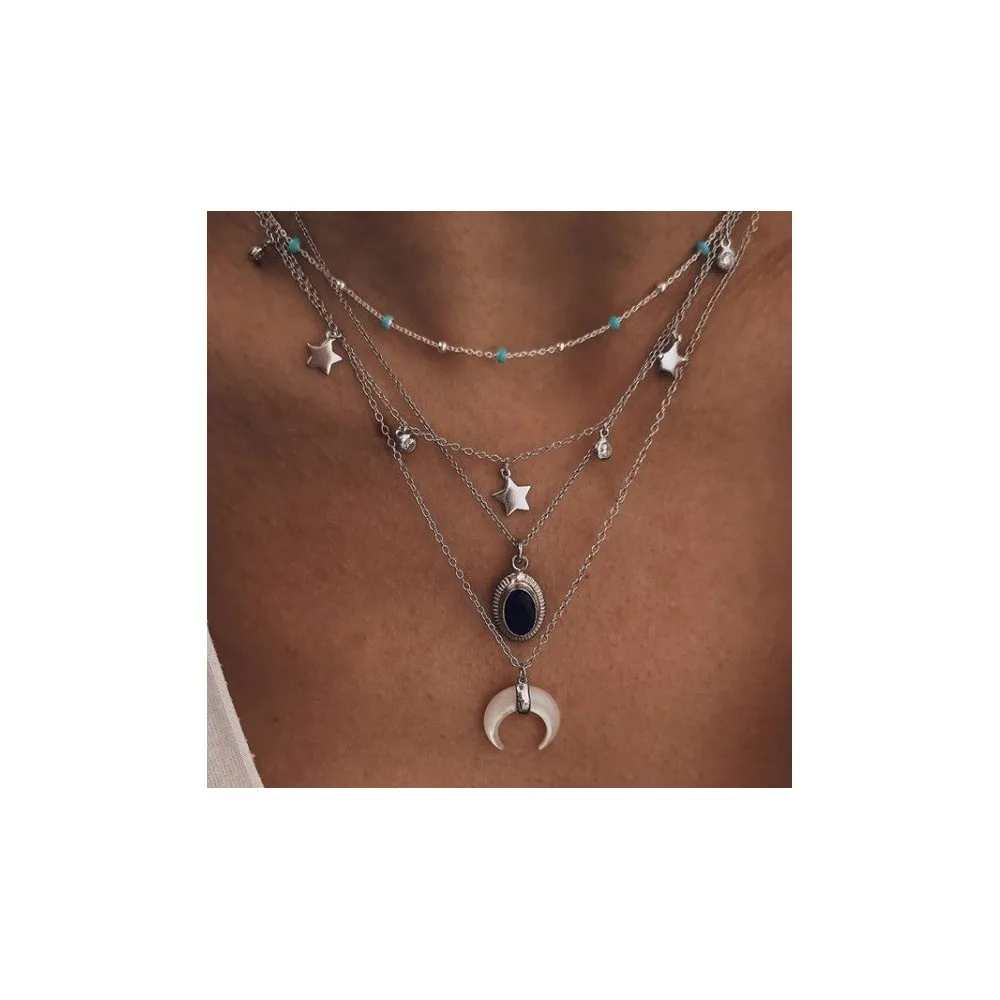 Collar Point Turquesas
