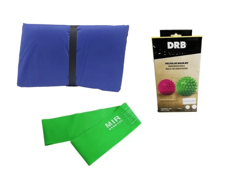 Combo gym!! colchoneta + tiraband circular (int.baja)+ pelotas masaje
