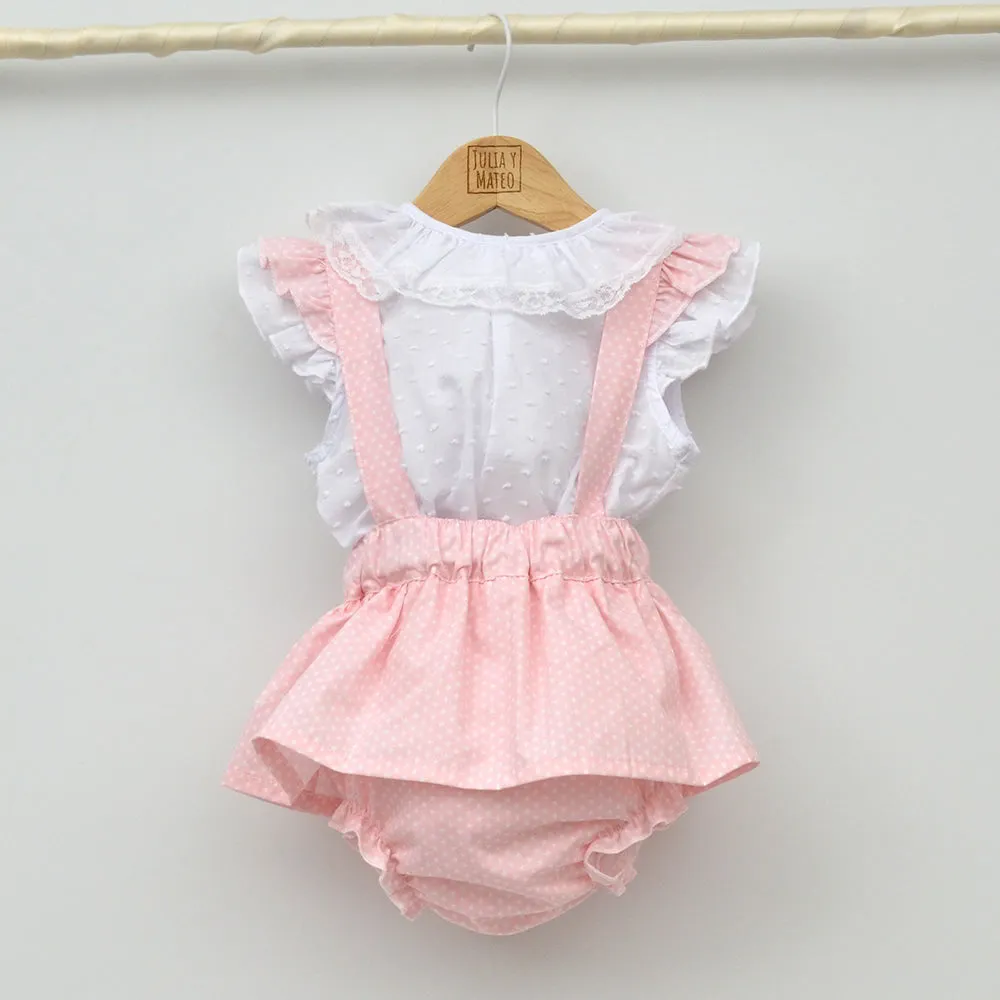 Conjunto bebé Santorini con faldita y blusa de plumeti