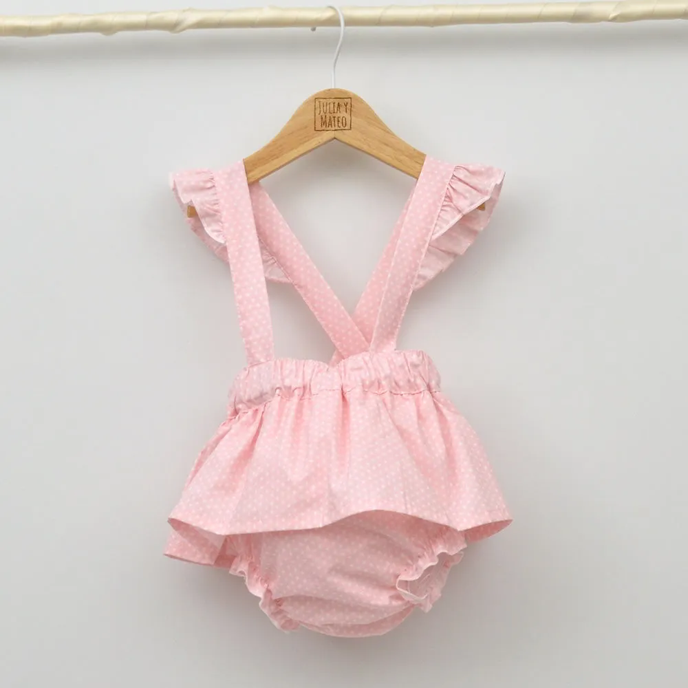 Conjunto bebé Santorini con faldita y blusa de plumeti