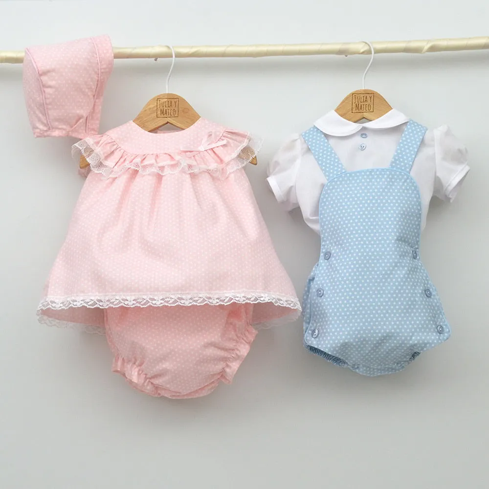 Conjunto bebé Santorini con faldita y blusa de plumeti