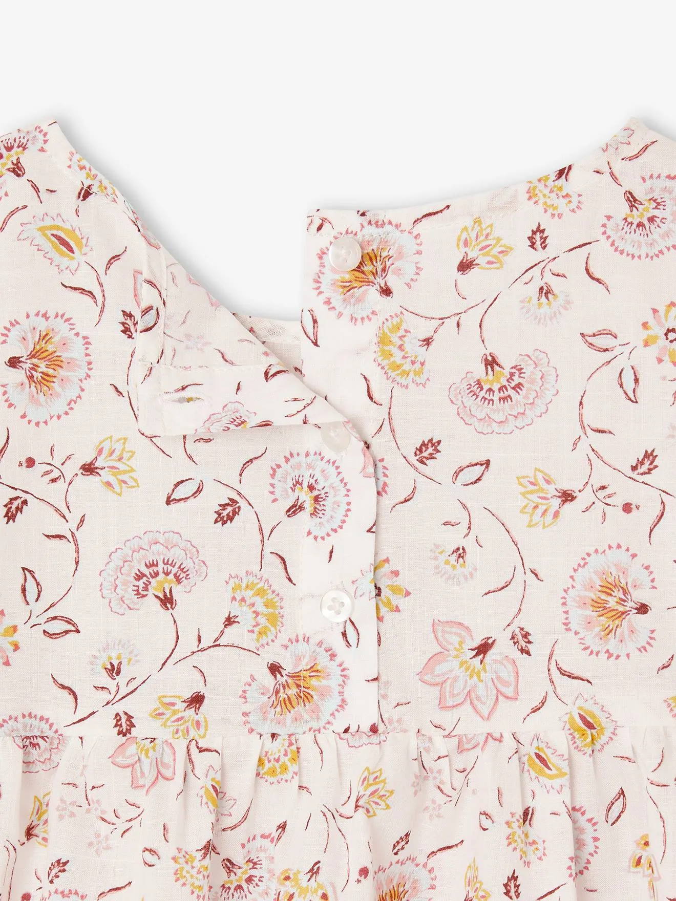 Conjunto blusa de flores y short de gasa de algodón para niña