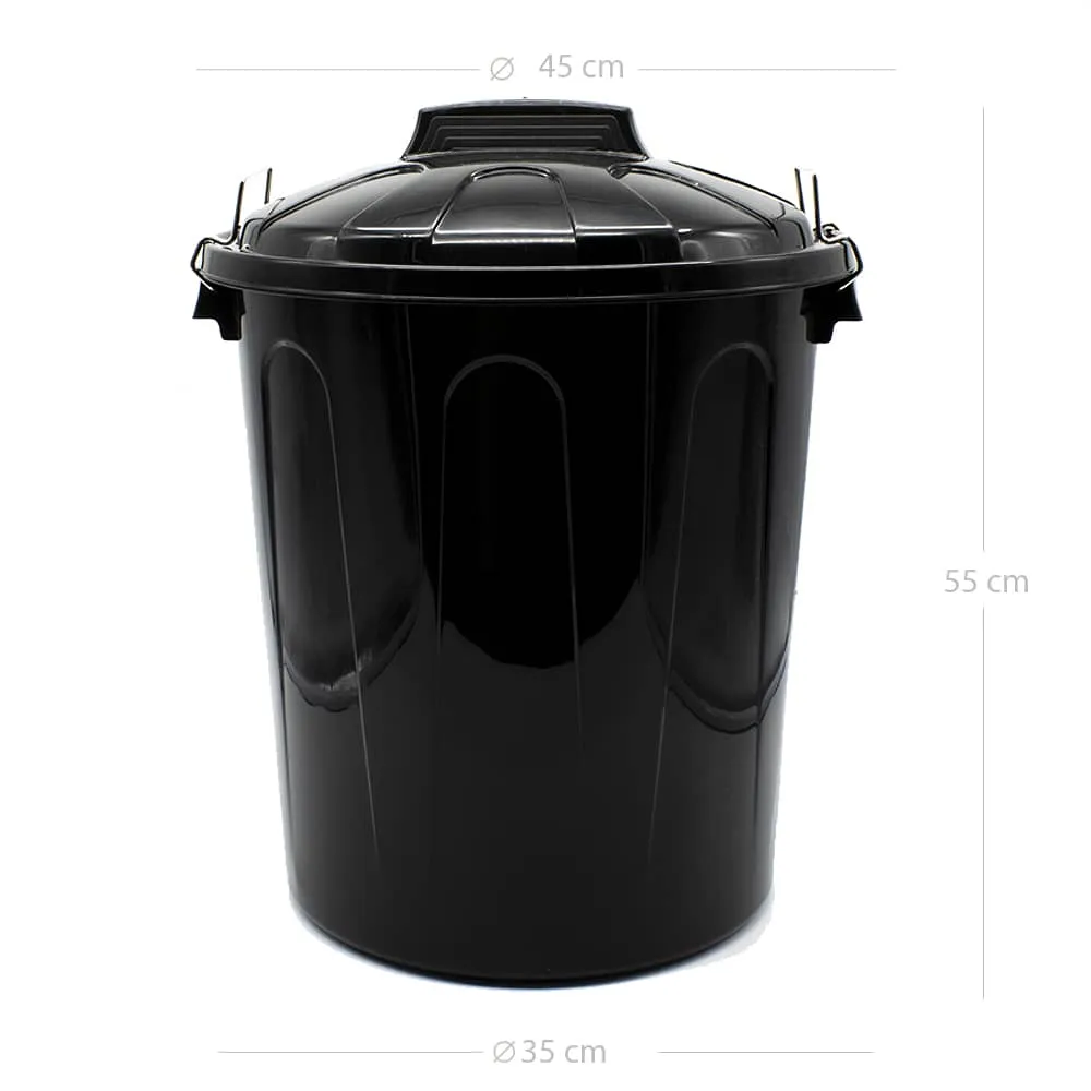 Cubo Basura Plastico Comunidad Con Tapa 51 Litros Negro