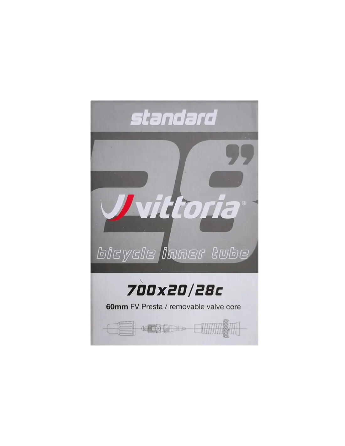 Cámara Estándar Vittoria 700x20/28C Presta 60mm RVC