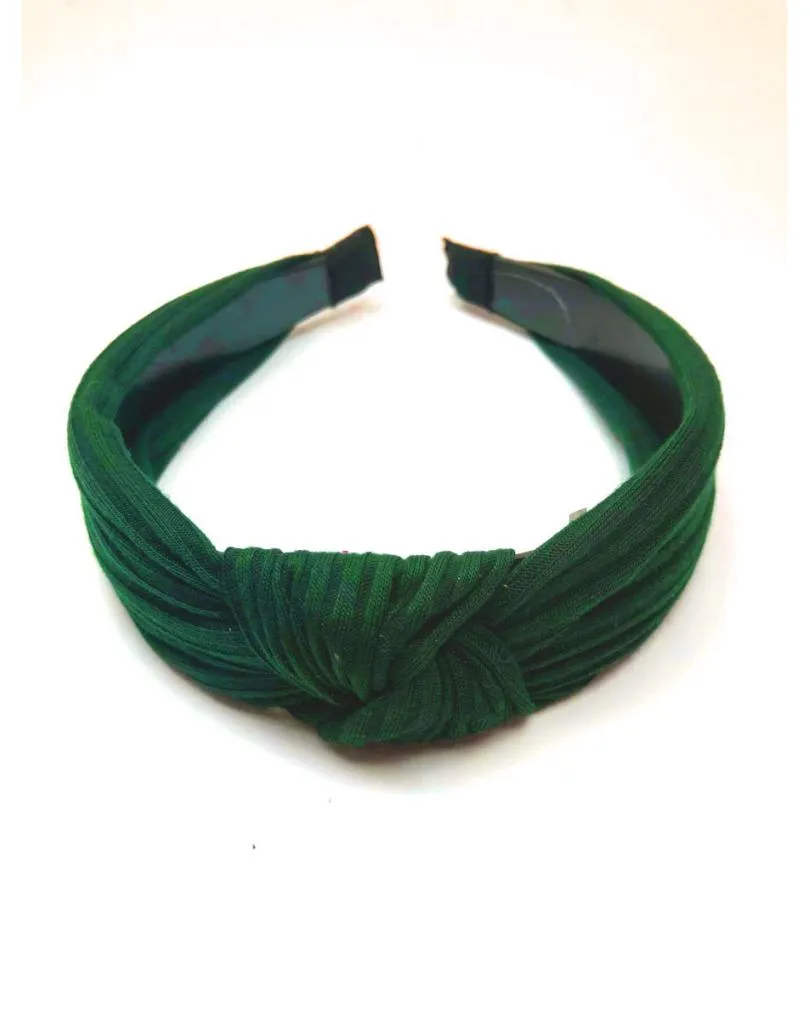 DIADEMAS VERDE BOTELLA CON DETALLE DE NUDO CENTRAL