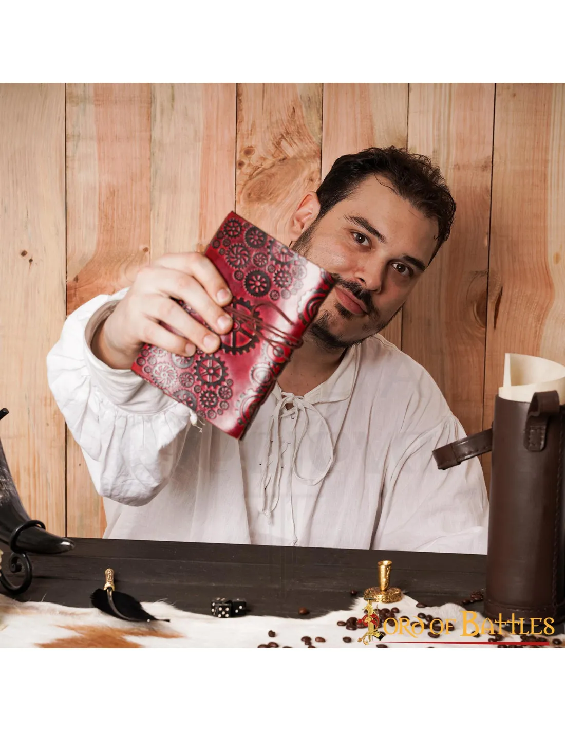 Diario de notas SteamPunk hecho en cuero