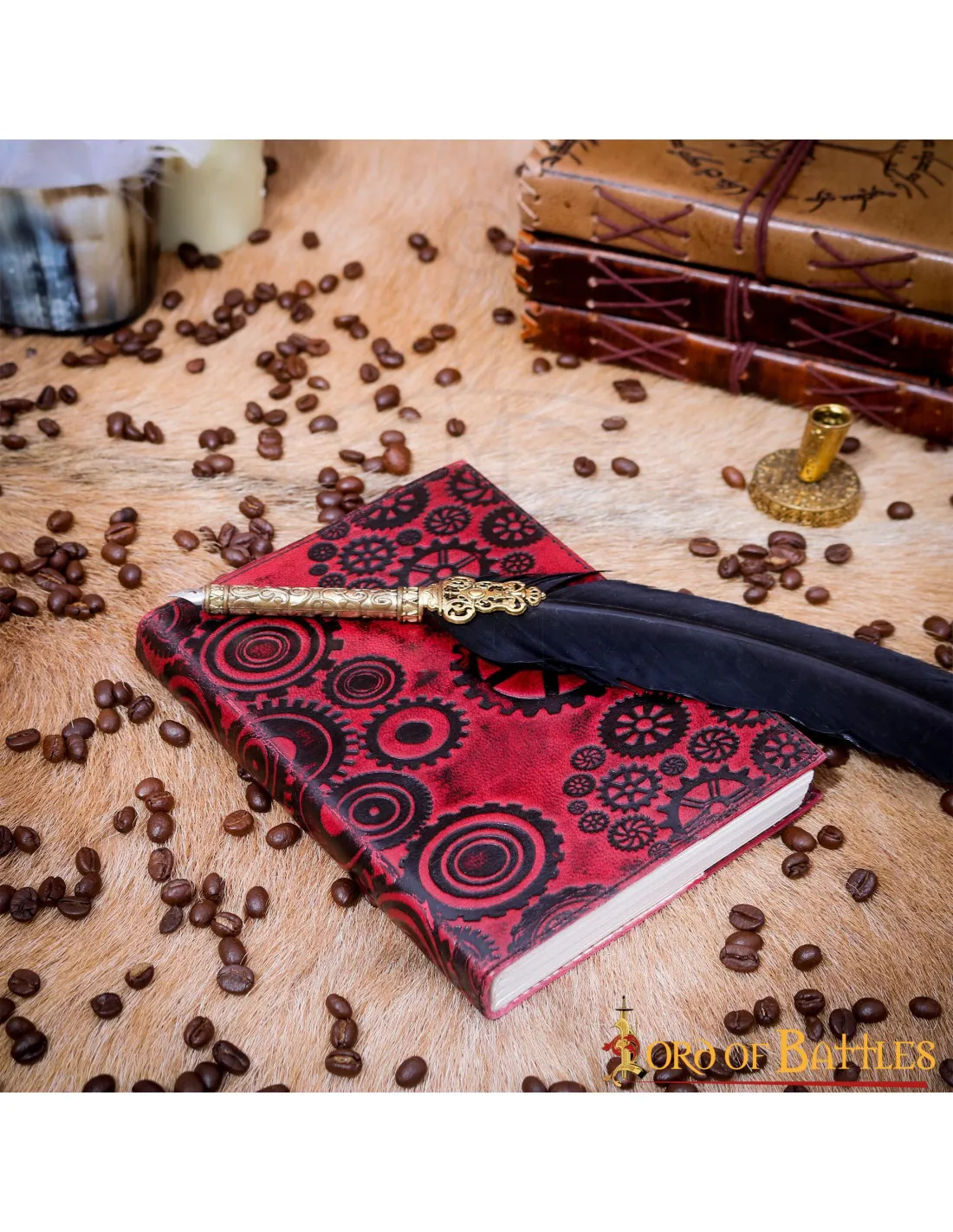 Diario de notas SteamPunk hecho en cuero