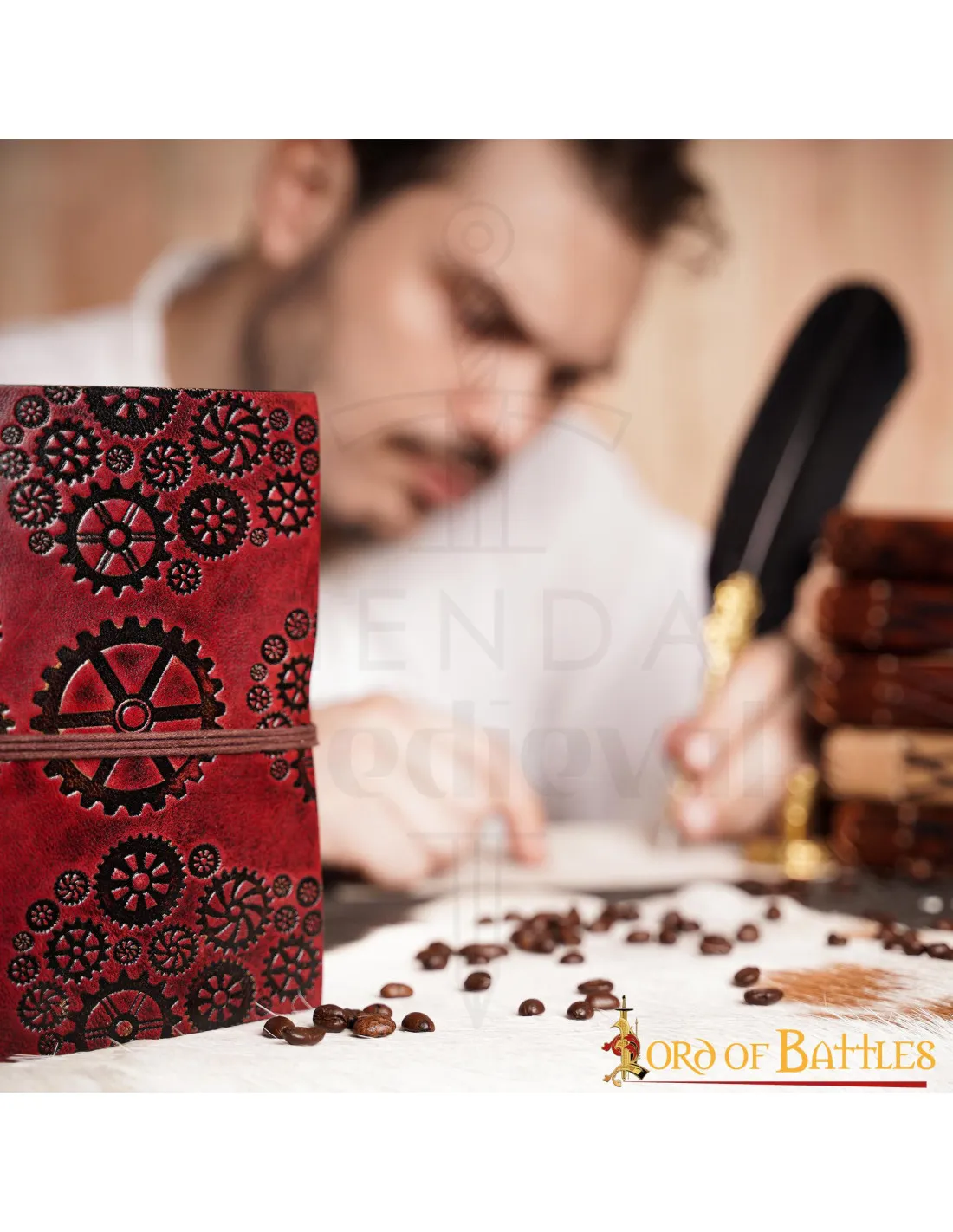 Diario de notas SteamPunk hecho en cuero
