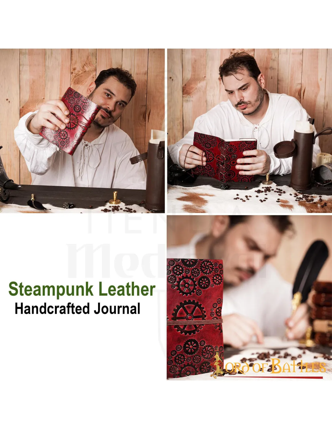Diario de notas SteamPunk hecho en cuero