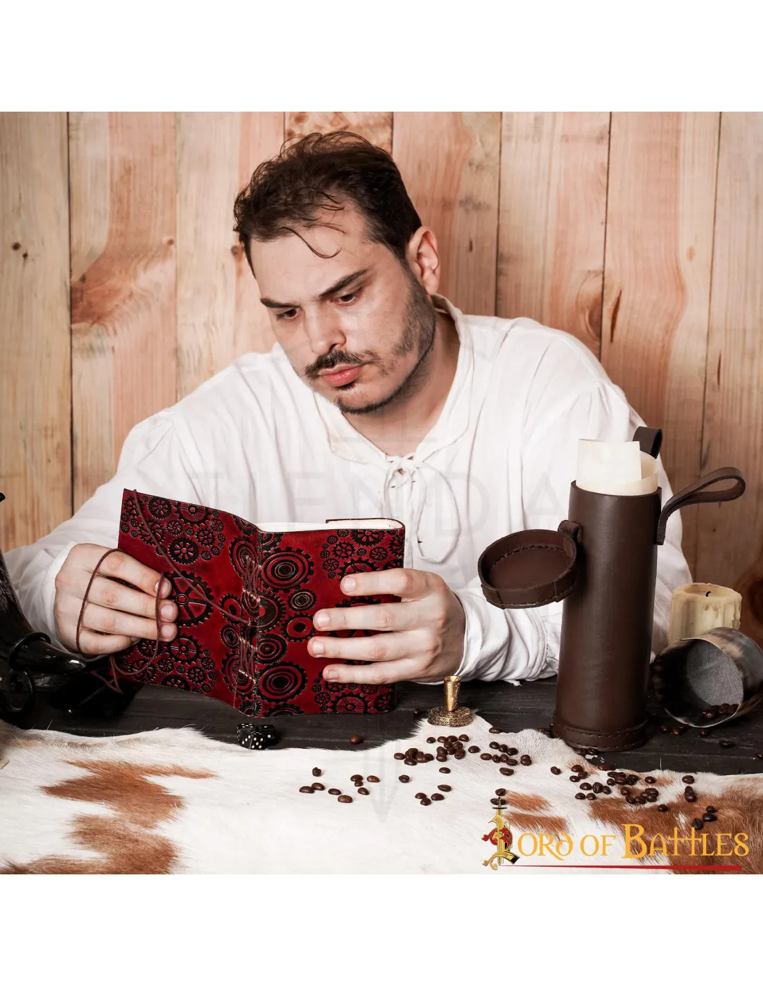 Diario de notas SteamPunk hecho en cuero